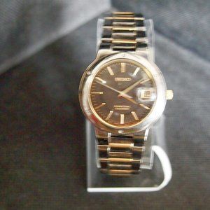 SEIKO 8F32-0179 MEN'S BLACK & GOLD QUARTZ PERPETUAL DATE